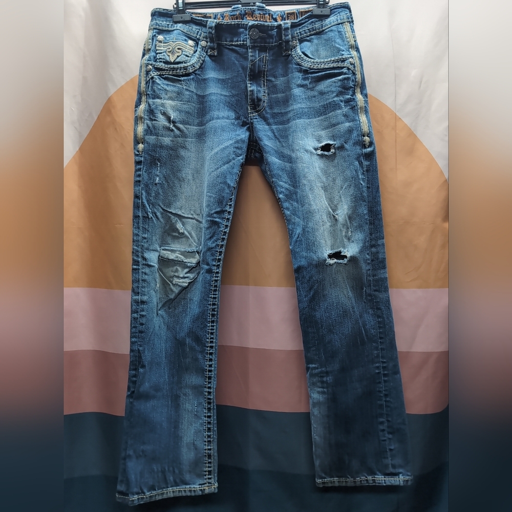 Rock & Republic Relaxed Blue Distressed Jeans